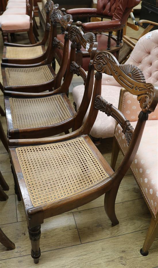 A set of six William IV rosewood dining chairs
